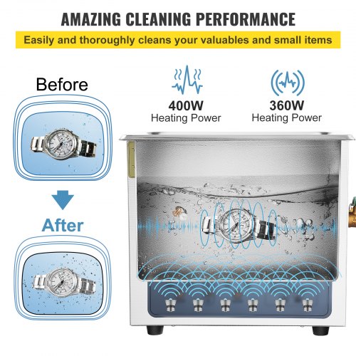 Ultrasonic Cleaner, 36KHz~40KHz Adjustable Frequency, 15L 220V, Ultrasonic Cleaning Machine w/ Digital Timer and Heater, Lab Sonic Cleaner for Jewelry Watch Eyeglasses Coins, FCC/CE/RoHS Listed