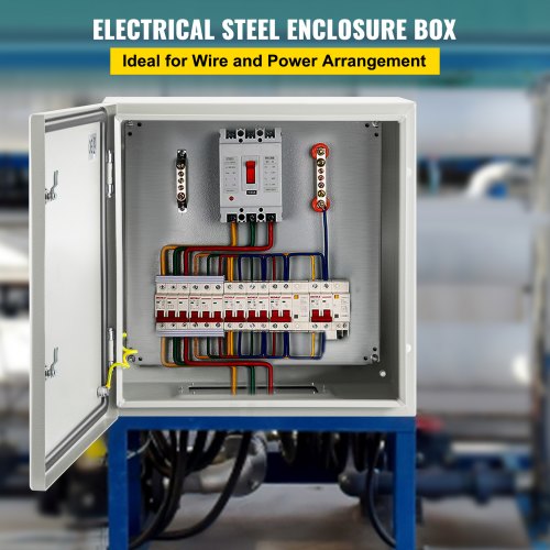 NEMA Steel Enclosure, 24 x 24 x 8'' NEMA 4X Steel Electrical Box, IP66 Waterproof & Dustproof, Outdoor/Indoor Electrical Junction Box, with Mounting Plate