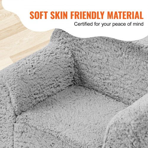 Kids Armchair, Kids Sofa with High-density 25D Sponge, Snuggly-Soft Toddler Chair, Sherpa Fabric Reading Couch for Bedroom and Playroom