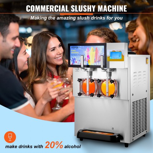 8L / 2.1 Gal Double Bowl Commercial Slushy Machine Margarita Smoothie Frozen Drink