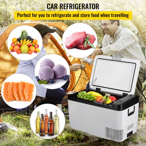 12 Volt Refrigerator, 22Qt, Dual Zone Car Fridge Freezer w/ App Control & Wheels, 12/24V DC & 100-240V AC Electric Compressor Cooler for Car Truck Vehicle RV Boat Outdoor & Home Use