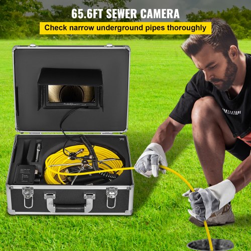 20M Sewer Inspection Camera 7 Inch Monitor LCD DVR Waterproof Pipe Pipeline Drain Inspection System Camera Kit Endoscope (20M 7Inch)