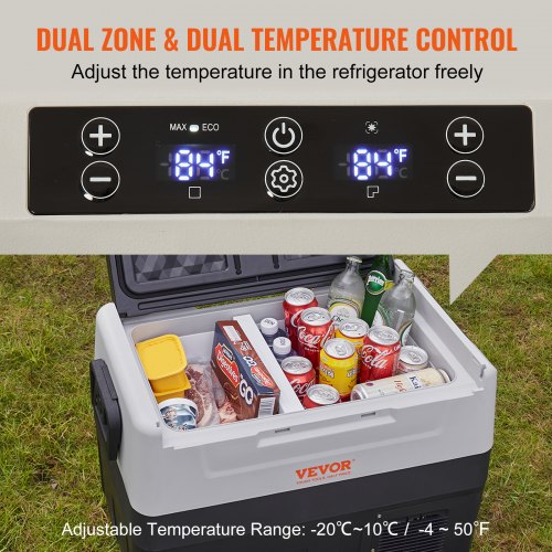 Portable Car Refrigerator Freezer Compressor 48Qt Dual Zone for Car Home