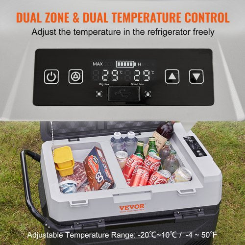 Portable Car Refrigerator Freezer Compressor 56Qt Dual Zone for Car Home