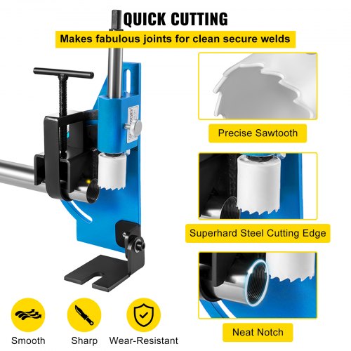 Tube Notcher Kit 60 Degree Pipe Tubing Notcher w/13 Pc Bi-Metal Hole Saw?3/4" -2-1/2" with Case Tubing and Pipe Notcher 2 Drills Tube Notcher Tool for cutting holes through Metal, Wood, Plastic.