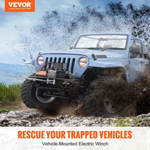 Electric Winch, 12V 4500 lb Load Capacity Steel Rope Winch, IP55 1/4” x 39ft ATV UTV Winch with Wireless Handheld Remote & 4-Way Fairlead for Towing Jeep Off-Road SUV Truck Car Trailer Boat