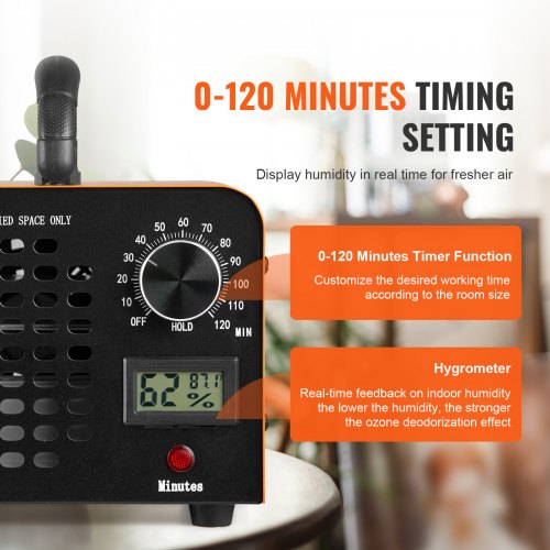 Ozone Generator 12000mg/h Ozone Machine Odor Remover with 0-120min Timer
