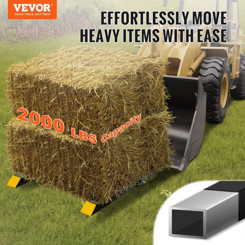 Pallet Forks, 2000 lbs Capacity Clamp on Pallet Forks, 43" Tractor Bucket Forks, Heavy Duty Front Loader Attachment for Tractor, Skid Steer, Loader Bucket, Tractor Forks for Agriculture and Farm