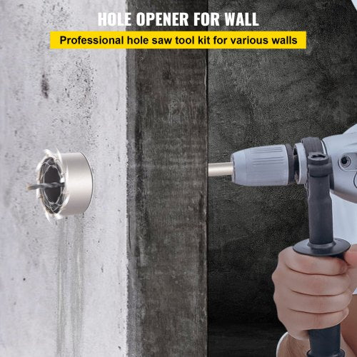 Concrete Hole Saw Kit, 30/40/65/80/100mm Drill Bit Set SDS Plus or SDS Max Shank Wall Hole Cutter with 11.8"/300 mm Connecting Rod for Brick, Concrete, Cement, Stone Wall, Masonry, Tile
