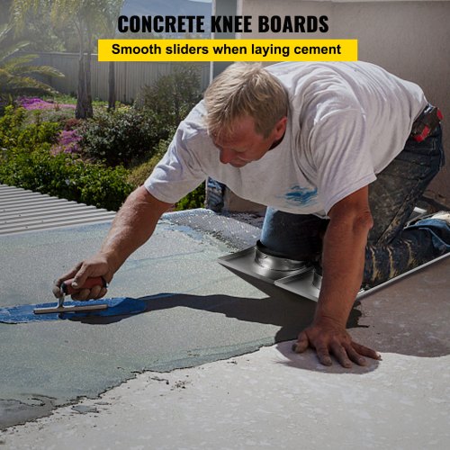 Concrete Knee Boards Slider Knee Boards 28” x 8” Kneeler Board Stainless Steel Kneedboards Concrete Sliders Pair Moving Sliders w/ Concrete Knee Pads & Board Straps for Concrete Finishing