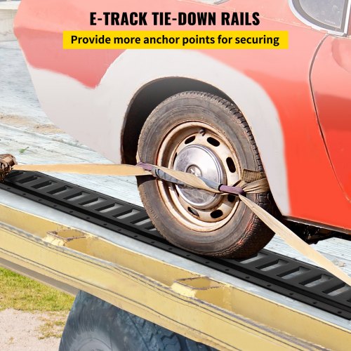 E-Track Tie-Down Rail, 6PCS 5-FT Steel Rails w/ Standard 1"x2.5" Slots, Compatible with O and D Rings & Tie-Offs and Ratchet Straps & Hooked Chains, for Cargo and Heavy Equipment Securing