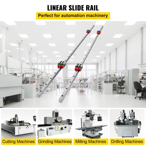 2X 15-1500mm Linear Guideway Rail with 4Pcs Pillow Block Carriage Bearing Block for 15mm Slotted Block Square Block Linear Rail Routers CNC Set