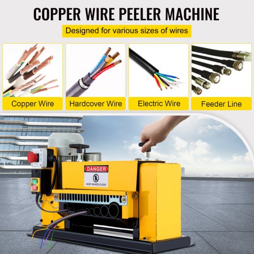 Electric Wire Stripping Machine Wire Range 1MM-38MM, Wire Peeling Cutting Machine 220V, Automatic Wire Stripping Machine 11 Channels, Electric Copper Wire Cable Stripper with 10 Blades