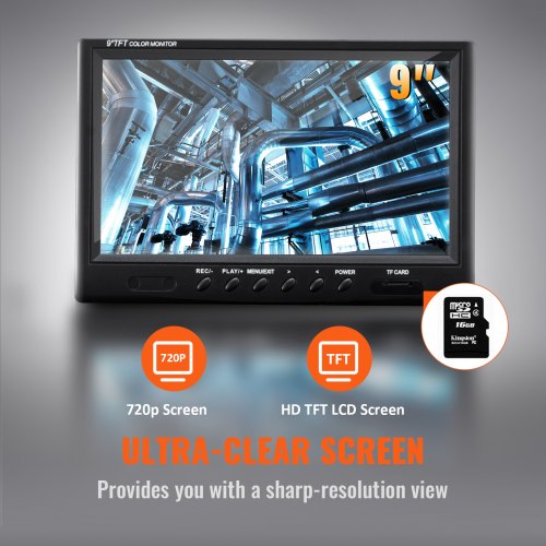 Sewer Camera Pipe Inspection Camera 9-inch 720p Screen Pipe Camera 393 ft