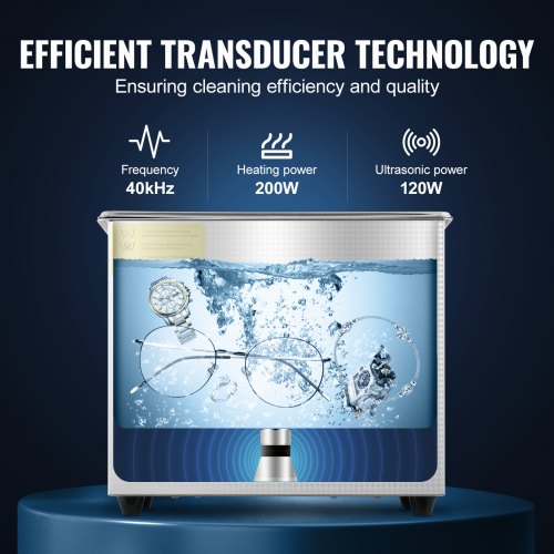 3L Ultrasonic Cleaner Machine Stainless Steel Ultrasonic Cleaning Machine Digital Heater Timer Jewelry Cleaning for Commercial Personal Home Use(3L)