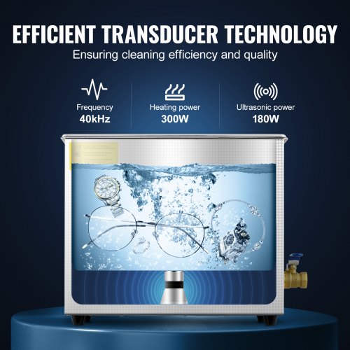 Ultrasonic Cleaner Machine, 6L Stainless Steel Ultrasonic Cleaning Machine, with Digital Heater Timer, Jewelry Cleaning for Commercial Personal Home Use