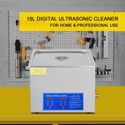15L Ultrasonic Cleaner Machine Stainless Steel Ultrasonic Cleaning Machine Digital Heater Timer Jewelry Cleaning for Commercial Personal Home Use(15L)