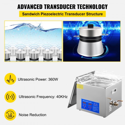 15L Ultrasonic Cleaner Machine Stainless Steel Ultrasonic Cleaning Machine Digital Heater Timer Jewelry Cleaning for Commercial Personal Home Use(15L)