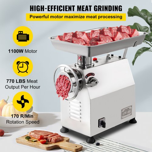Electric Meat Grinder Meat Mincer 2200W Commercial Meat Grinder Electric Mincer Machine 350KG Per Hour Meat Mincer Sausage Maker for Kitchen Home