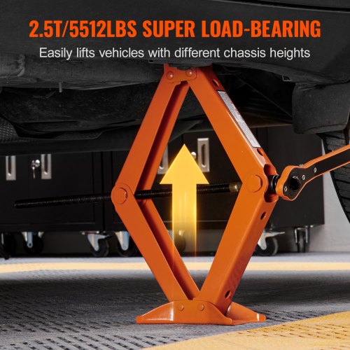 Scissor Jack, 2.5 Ton/5512 lbs Scissor Car Jack, 3.7"-17.1" Lifting Range Scissor Lift Jack with Ratcheting Handle and L-Wrench, Portable Tire Jack for Cars Trucks Sedans MPVs