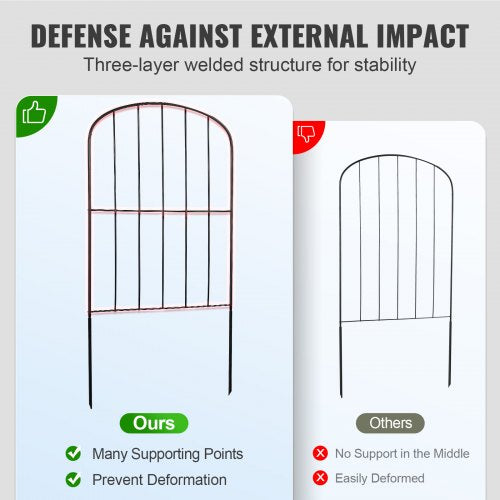 Garden Fence, No Dig Fence 24''(H)x13''(L) Animal Barrier Fence, Underground Decorative Garden Fencing with 2 inch Spike Spacing, Metal Dog Fence for the Yard and Outdoor Patio, 28 Pack