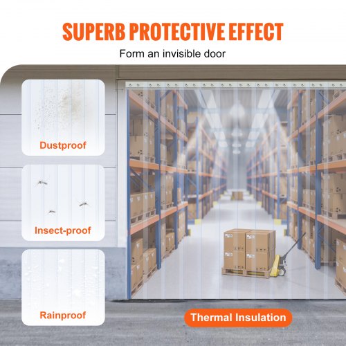 Strip Curtain, 82' Length x 8" Width x 0.08" Thickness, Clear PVC Smooth Curtain Strip Door Bulk Roll, Plastic Door Strips for Doorways of Supermarket, Garage, Warehouse, Barn, Pet Animal House
