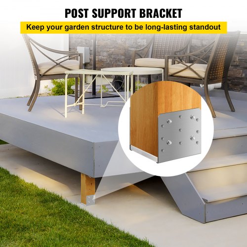 Standoff Post Base 8x8 Inch Adjustable Post Base Post Mender Offers Moisture Protection Adjustable Post Anchor with Fiber Drawing Surface and Full Set of Accessories for Rough Size Lumber