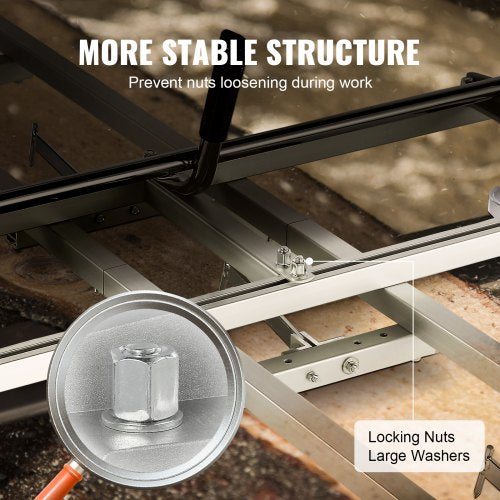 Chainsaw Mill and Rail Mill Guide System, Portable Sawmill 14"-36" Guide Bar, 9ft Aluminum Saw Milling Rail Guide with Chainsaw Planking Mill for Woodworkers and Carpenters