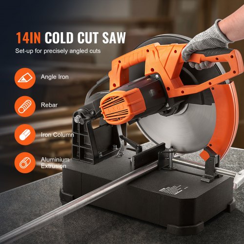 Chop Saw 14in Mitering Chop Saw for Cutting Metal Dry Cut Saw 45° Angle