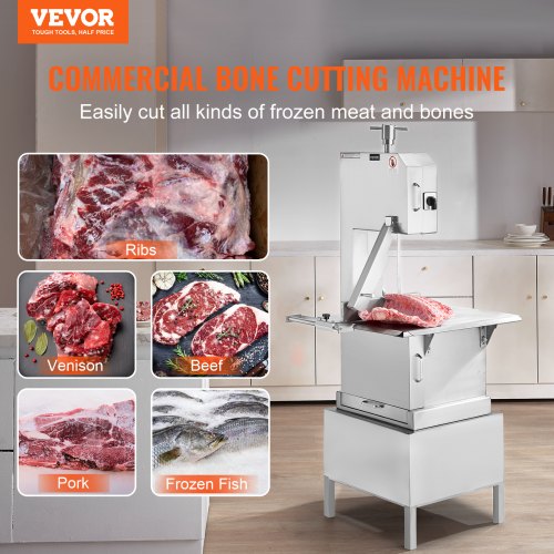 2200W Commercial Electric Meat Bandsaw Stainless Steel Bone Sawing Machine