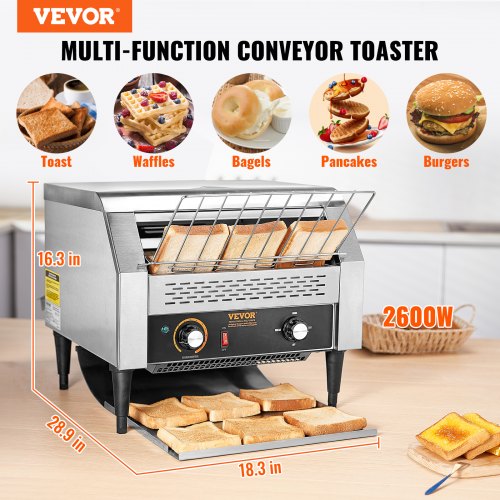 Commercial Conveyor Toaster 450 Slices/Hour Commercial Toaster Heavy Duty