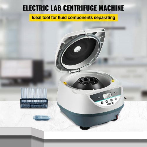Centrifuge, 500-5000RPM Variable Speed Lab Centrifuge Machine, Max. 3074xg RCF Digital Bench-top Centrifuge, w/ 6 x 15mL & 8 x 15mL Rotor, LCD Display, RPM RCF Time Control, for Liquid Samples