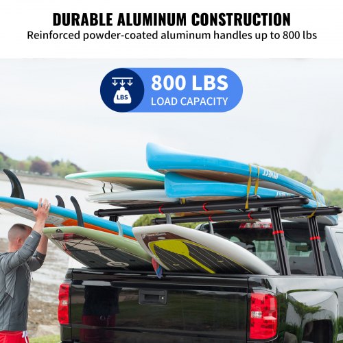 Truck Rack Pickup Truck Bed Ladder Rack Universal Aluminum Black