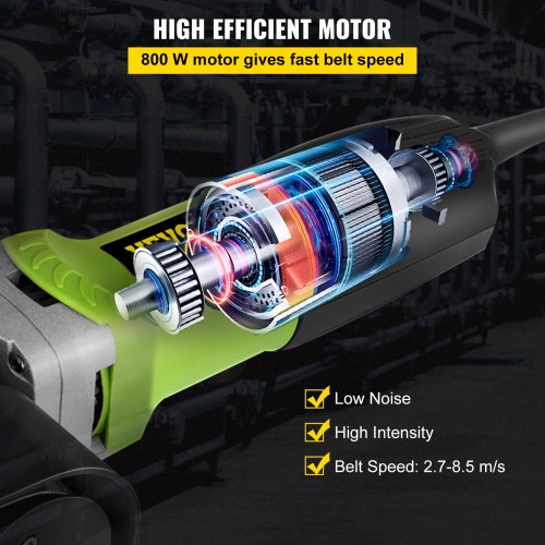 800W Tube Belt Sander Stainless Steel Pipe Tube Polisher Grinder, ?180mm Polishing for Stainless Steel Aluminum 6 Speed 3000RPM Sanding Polishing Polisher