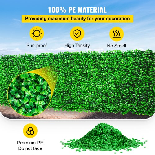 Artificial Boxwood Panel UV 10pcs Boxwood Hedge Wall Panels Artificial Grass Backdrop Wall 24X16" 4cm Green Grass Wall Fake Hedge for Decor Privacy Fence Indoor Outdoor Garden Backyard