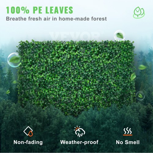 Artificial Boxwood Panel 24" X 16" UV 24pcs Boxwood Hedge Wall Panels Artificial Grass Backdrop Wall 4 cm Green Grass Wall, Fake Hedge for Decor Privacy Fence Indoor, Outdoor Garden Backyard