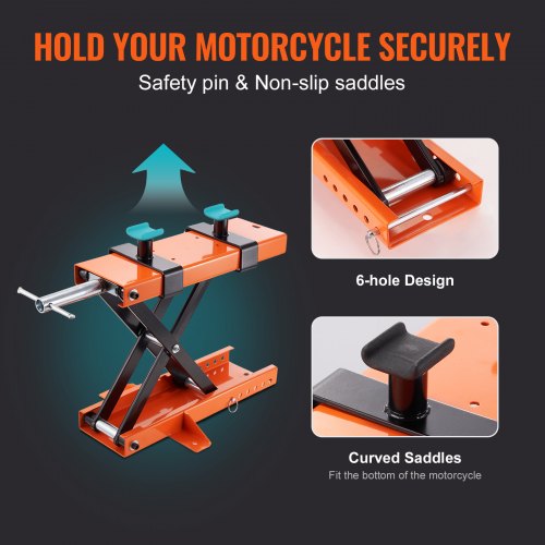 Motorcycle Lift Scissor Jack Stand 1100 Lb with Saddle ATV Lift Dirt Bike