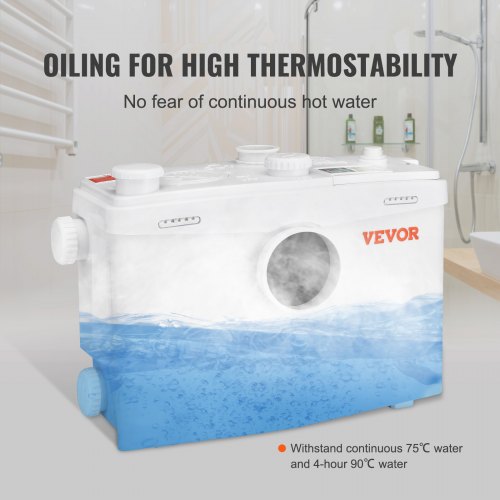 Macerator Pump, 700W, 9600 L/h Flow, 32.8 ft/10 m Head, Macerator Sewerage Sump Pump with 3 Water Inlets for Toilet, Basement, Kitchen, Sink, Shower, Bathtub Waste Water Disposal Upflush Machine