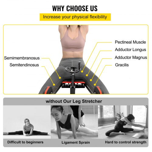 Pro Leg Stretcher 220LBS Leg Stretch Machine Heavy Duty Steel Frame Leg Stretching Training Fitness Equipment Leg Stretcher for Home Gym