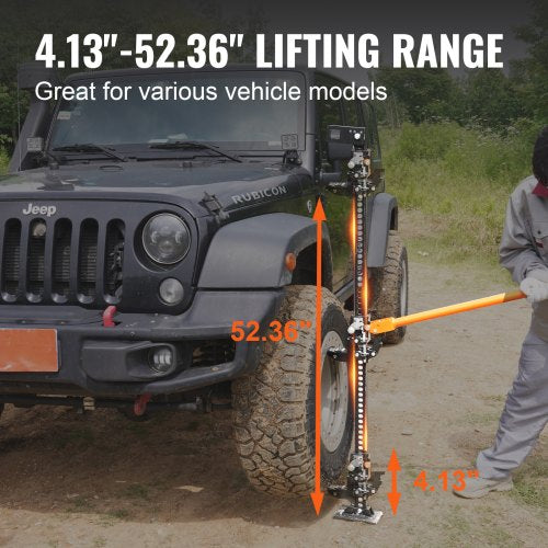 High Lift Farm Jack, 60" Utility Farm Jack, 7000 lbs Capacity Ratcheting Off Road Utility Jack, Heavy-Duty Farm Jack for Tractor, Truck, SUV, Bumper Lift, Orange