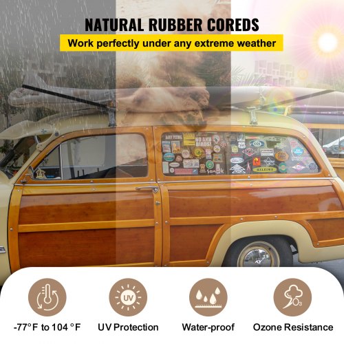 Rubber Bungee Cords, 53 Pack 41" Long, Weatherproof Natural Rubber Tie Down Straps with Crimped S Hooks, Heavy Duty Outdoor Tarp Straps for Securing Flatbed Trailers, Canvases, Cargo, and More