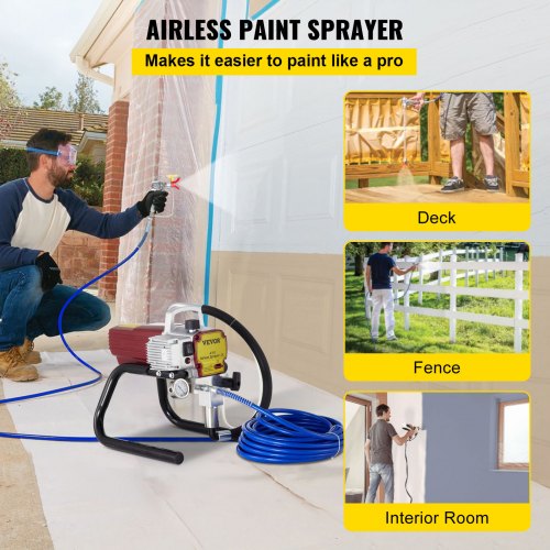 Pro Airless Wall Paint Sprayer 1800W Electric Sprayer Gun Kit, 22Mpa Adjustable Spray Pressure with 15M Pipe for Wall & Ceiling/Wood & Metal Paint