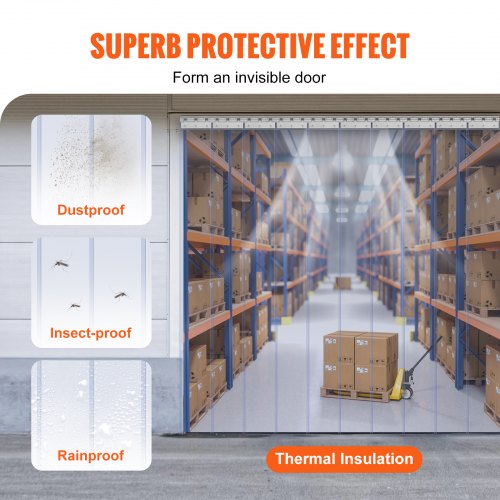 Strip Curtain, 84" Height x 60" Width, 0.08" Thickness, 10PCS Clear PVC Strip Door Curtain, Freezer Curtain, Plastic Door Strips for Walk in Freezers, Coolers & Warehouse Doors, with 50% Overlap
