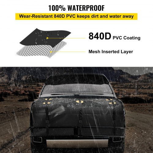 Hitch Cargo Carrier Bag, Waterproof 840D PVC, 60"x24"x26" (22 Cubic Feet), Heavy Duty Cargo Bag for Hitch Carrier with Reinforced Straps, Fits Car Truck SUV Vans Hitch Basket
