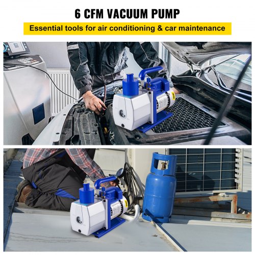 6 CFM 1/2 HP refrigeration vacuum pump,2 Stage Air Vacuum Pump AC Refrigeration Kit,Vacuum Forming Refrigeration Vacuum Packing,1/2 HP HVAC Combo Air Conditioning Refrigeration