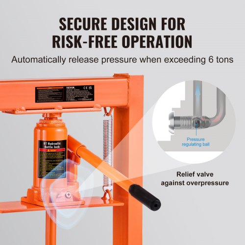 Hydraulic Shop Press 6 Ton with Press Plates H-Frame Benchtop Press Stand
