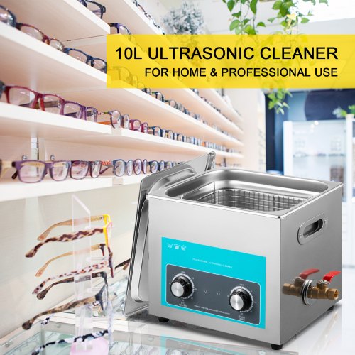 10L Ultrasonic Cleaner Jewelry Cleaner with Heater Timer for Jewelry Cleaning Knob Control Eyeglass Rings Dentures Music Instruments