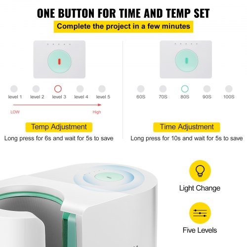 Mug Press Machine, Automatic Mug Heat Press 11-15oz, Cup Transfer Sublimation Portable Coffee Presser with One-touch Button, Pro Easy Mug Press Machine DIY Printing as Family Friends Presents