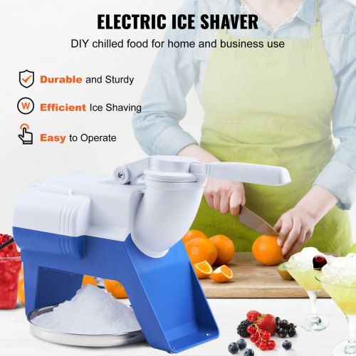 Electric Ice Crusher Machine 176LBS/Hr Snow Cone Maker Shaved Ice 180W