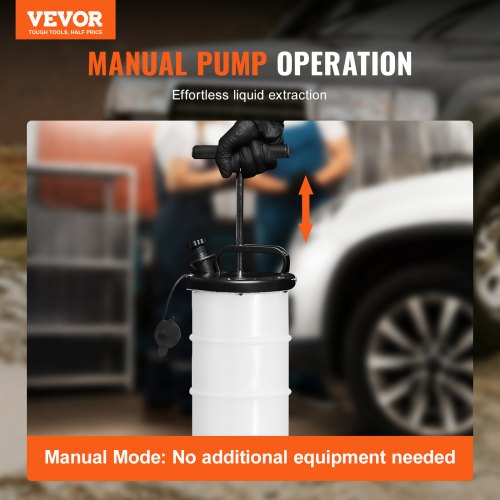 Fluid Extractor, 1.74 Gallons (6.5 Liters), Manual Hand-Operated Oil Changer Vacuum Fluid Extractor with Dipstick and Hose, Oil Extractor Change Pump for Automotive Fluids Vacuum Evacuation